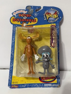 ¡Vintage! Figuras Rocky and Bullwinkle Bend-Ems; Juego de acción posable Justoys 1999 Foto 1 de 4