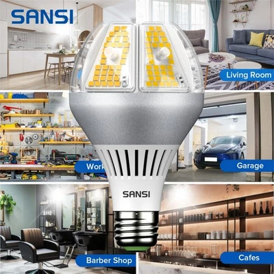 SANSI 650W Equiv. Efficient LED Light Bulb 6500LM 5000K Workspace Garage Lamp - Image 1 of 4