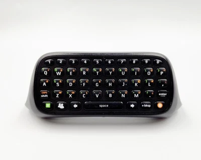 Genuine Official OEM Microsoft  XBOX 360 Chatpad Keyboard Black w/ Black Buttons - Image 1 of 2