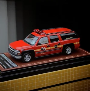 EY MK HEC 1:64 2003 Red Suburban USCP LAFD Fire SUV Model Diecast Display Car  - Picture 1 of 14