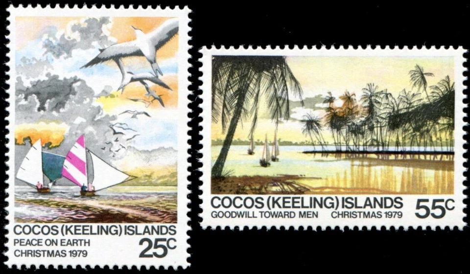 Cocos Keeling Islands 1979 Christmas set MNH - SG 48-9 - Image 1 of 1