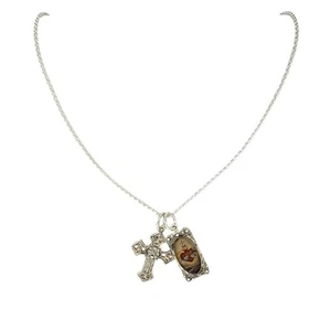 VIRGINS SAINTS & ANGELS VSA Basilica Cross & Retablo Charm Necklace Silver - Picture 1 of 6