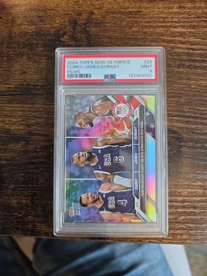 2024 Topps Now Juegos Olímpicos Curry/James/Durant Pearl 110/199 PSA 9 Foto 1 de 4