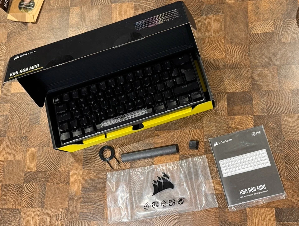 Corsair K65 RGB Mini 60% Mechanical Gaming Keyboard Cherry MX Red (UK Layout) - Image 1 of 4