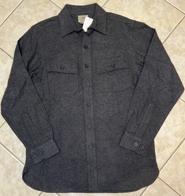 Camisa gamuza LL Bean para hombre pequeña L/S ajuste tradicional gris carbón nueva con etiquetas Foto 1 de 4