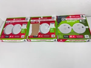 Paquete de 6 alarmas de humo y monóxido de carbono First Alert 2 en 1 alertas de voz todo 2025 - Imagen 1 de 12