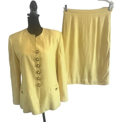 Vintage Saks 5th Av Herbert Grosman 2PC Skirt Suit Blazer Jacket  Plus Size 14 - Image 1 of 4