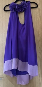 Star by Julien Macdonald Purple Chiffon Tunic Top Dress Size 14 Holiday Cruise - Picture 1 of 7
