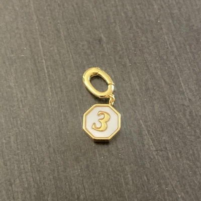 Gorjana 18K Gold Plated Enamel Detail Vintage Number 3 Parker Charm - Image 1 of 4