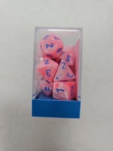 Chessex Lab Dice Lustrous Pink/Blue Polyhedral 7-Die Set CHX 30003 - Picture 1 of 4