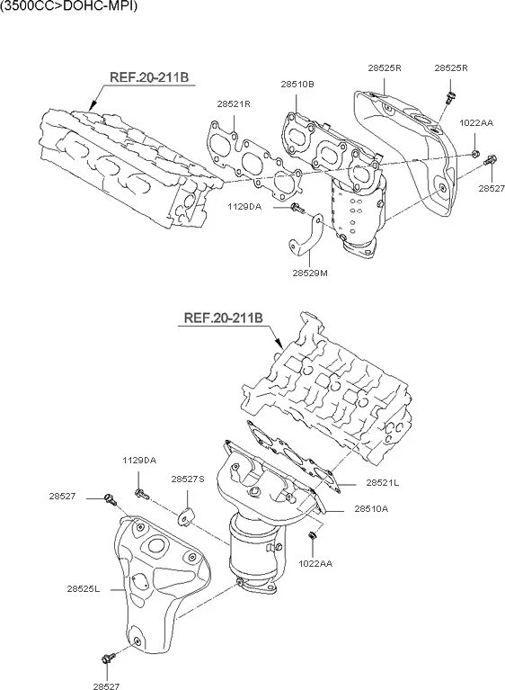 NUEVA JUNTA DE ESCAPE LADO DERECHO HYUNDAI KIA GENUINA OEM 285213C712  Foto 1 de 4
