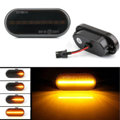Per VW Bora Golf 4 Passat Polo Sharan T5 Bus LED nero indicatori di direzione laterali - Immagine 1 di 4