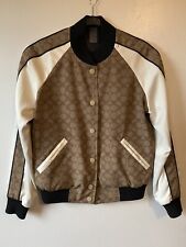 Coach Monogram Signature Reversible Souvenir Bomber Jacket W/horse & Carriage XS