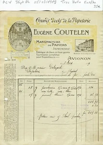 Dépt 84 - Avignon Rue Figuière - T Belle Entête d'une Papeterie Imprimerie 1919 - Picture 1 of 1