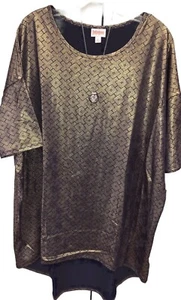 NWT LuLaRoe Large Navy Blue & Gold Metallic Elegant Holiday Irma Oversized Tunic - Picture 1 of 8