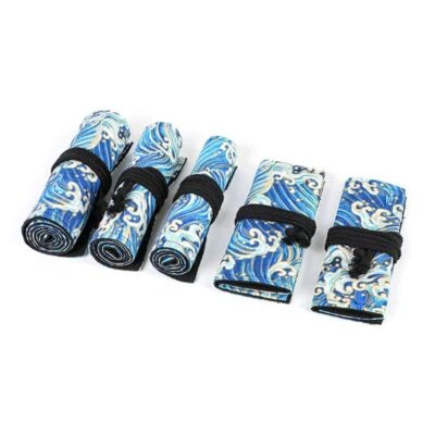 12/24/36/48/72 Holes Canvas Roll Up Pencil Bag Pen Curtain for Case Makeup Wrap - Image 1 of 4