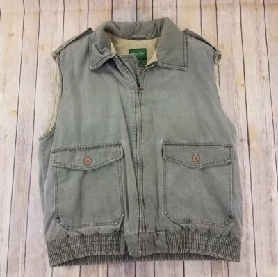 Chaleco aislante ST JOHNS BAY para hombre vintage cremallera completa sin mangas talla L gris B12 Foto 1 de 4