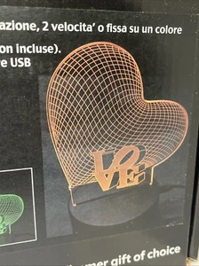 lampada led 3D cambia 7 colore cuore love da appoggio amore - Imagen 1 de 4