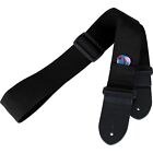 Guitar Strap with Leather Ends and Pick Pocket, Black