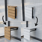 Natural Solid Wood Wall Mounted Shower Bench Inside Shower, Water-Resistant Seat