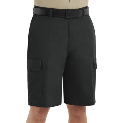 Pantalones cortos de trabajo cargo Red Kap negros frente liso uniforme industrial para hombre 38x12 Foto 1 de 4