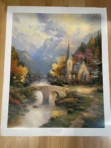 Thomas Kinkade "Die Bergkapelle" Offsetlithographie, signiert, nummeriert, COA - Bild 1 von 9