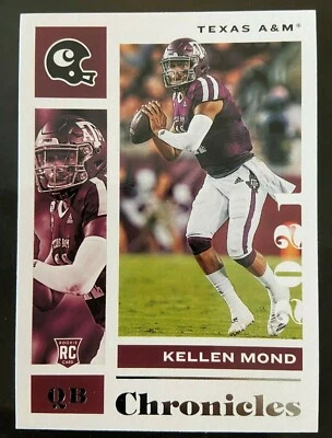 Kellen Mond 2021 Panini Chronicles Rookie Card RC - Texas A&M - Card No. 20 - Image 1 of 2