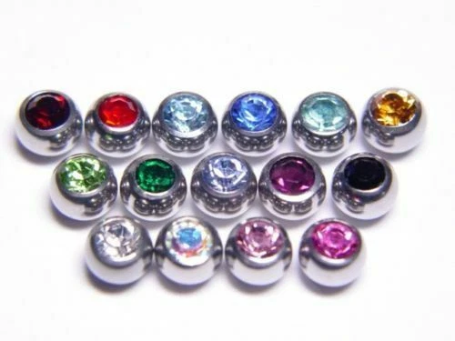Replacement Ball Body Jewelry 3mm CZ Jewels 16g Surgical Steel - Image 1 of 1