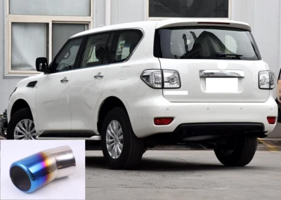 Tubo de escape silenciador punta escape trasero coche para 04-25 Nissan Armada Patrol 1 pieza azul B Foto 1 de 4