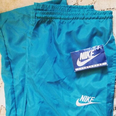 Pantalones deportivos DEADSTOCK vintage años 80 Nike cortavientos cremallera - etiqueta azul años 90 Foto 1 de 4