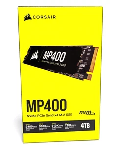 Corsair MP400 NVMe PCle Gen3 x4 M.2 SSD nvmExpress 4TB Black  CSSD-F4000GBMP400 - Picture 1 of 6