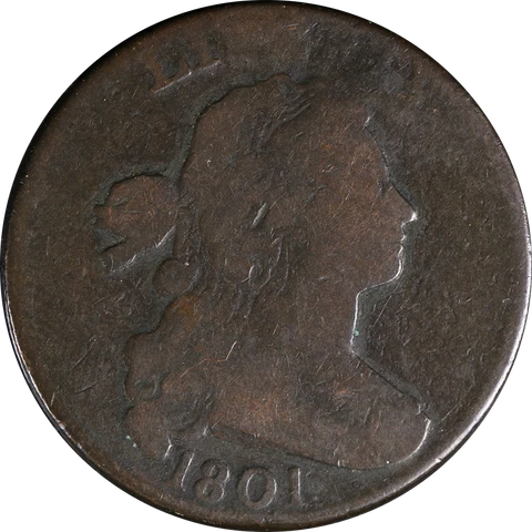 1801 Large Cent '3 Errors' Nice G S.219 R.2 Nice Eye Appeal Nice Strike Cover