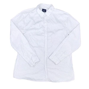 Lucid Mens Casual Shirt Top Sz XL White Dots Long/S Cotton Button Collar Formal - Picture 1 of 11