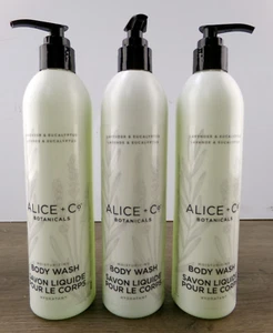 3ct - 12oz Flaschen Alice + Co Botanicals Duschgel Lavendel & Eukalyptus, Neu S5 - Bild 1 von 4