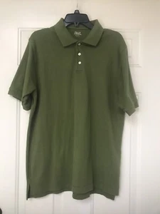 Falls Creek Polo Mens Size L Olive Green 100% Cotton Short Sleeve Pullover Shirt - Picture 1 of 7