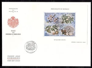 MONACO 1993, ALMOND TREE LIFE, Scott 1852 SOUVENIR SHEET ON FDC - Picture 1 of 1