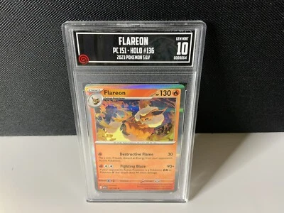 Flareon Pokemon 2023 English 151 sv2a 136/165 Holo CGC Gem Mint 10 - Image 1 of 2