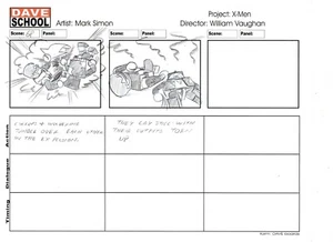 LEGO X-MEN Producción Dibujada a Mano MARK SIMON APOCALYPSE Storyboard Page #MS - Imagen 1 de 3