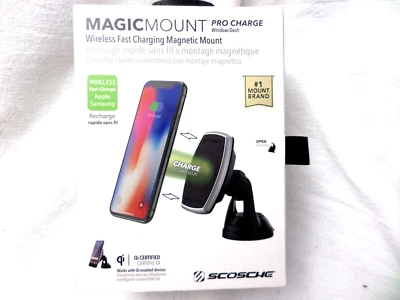 New Scosche MagicMount Pro Charge Wireless Fast Qi Charging Car Mount - New - Image 1 of 4