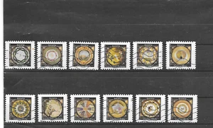 FRANCE 2019.LES ASSIETTES. SERIE COMPLETE DE 12 TIMBRES AUTOADHESIFS OBLITERES - Imagen 1 de 1