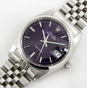 Orologio Vintage Rolex OysterDate Precision 6694 Sunburst Viola Uomo Acciaio - Foto 1 di 14