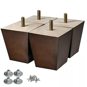 Gambe di ricambio per divano in legno 3 pollici per mobili set di 4 - Foto 1 di 7