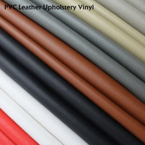 Soft Solid Colored Smooth Waterproof PVC Fabric Faux Leather Sewing Material - Picture 1 of 26