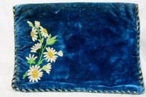 1888 VICTORIAN Hand Made BLUE VELVET  LINGERE, PORTFOLIO HOLDER , OOAK   LOOK!! - Picture 1 of 6