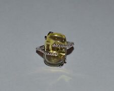 STERLING SILVER AND CITRINE RING SIZE 7