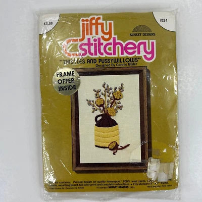 Sunset Designs Jiffy Stitchery Crewel Kit Bordado Cardos y Sauces Coños Foto 1 de 2