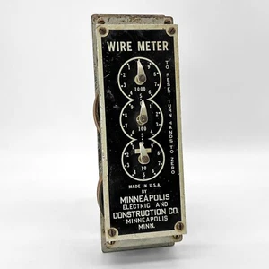 Antique Minneapolis Electric Co. Wire Meter Gauge 30s Industrial Prop Steampunk - Picture 1 of 11