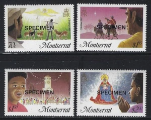 Montserrat 1987 Christmas SPECIMEN Overprint set Sc# 588-91 NH - Picture 1 of 1