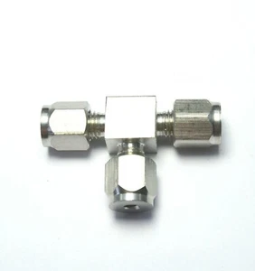 1/8" OD Tube Steel Stainless Twin Ferrule Tee Union Fitting Air Gas Water - Picture 1 of 5