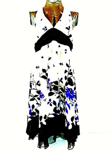 Speechless womens size 13 blue white black Halter dress (O)pm - Picture 1 of 10